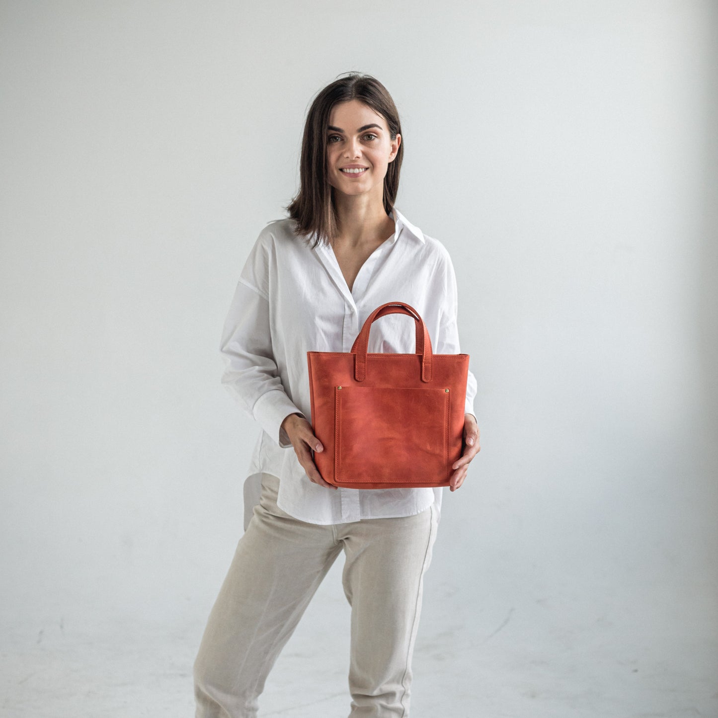 Leather handmade women bag