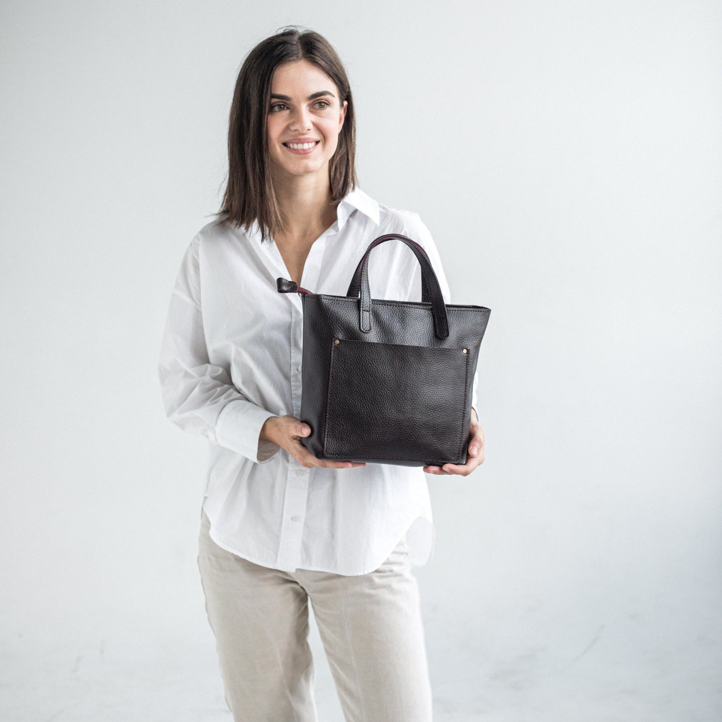 Leather mini handbag