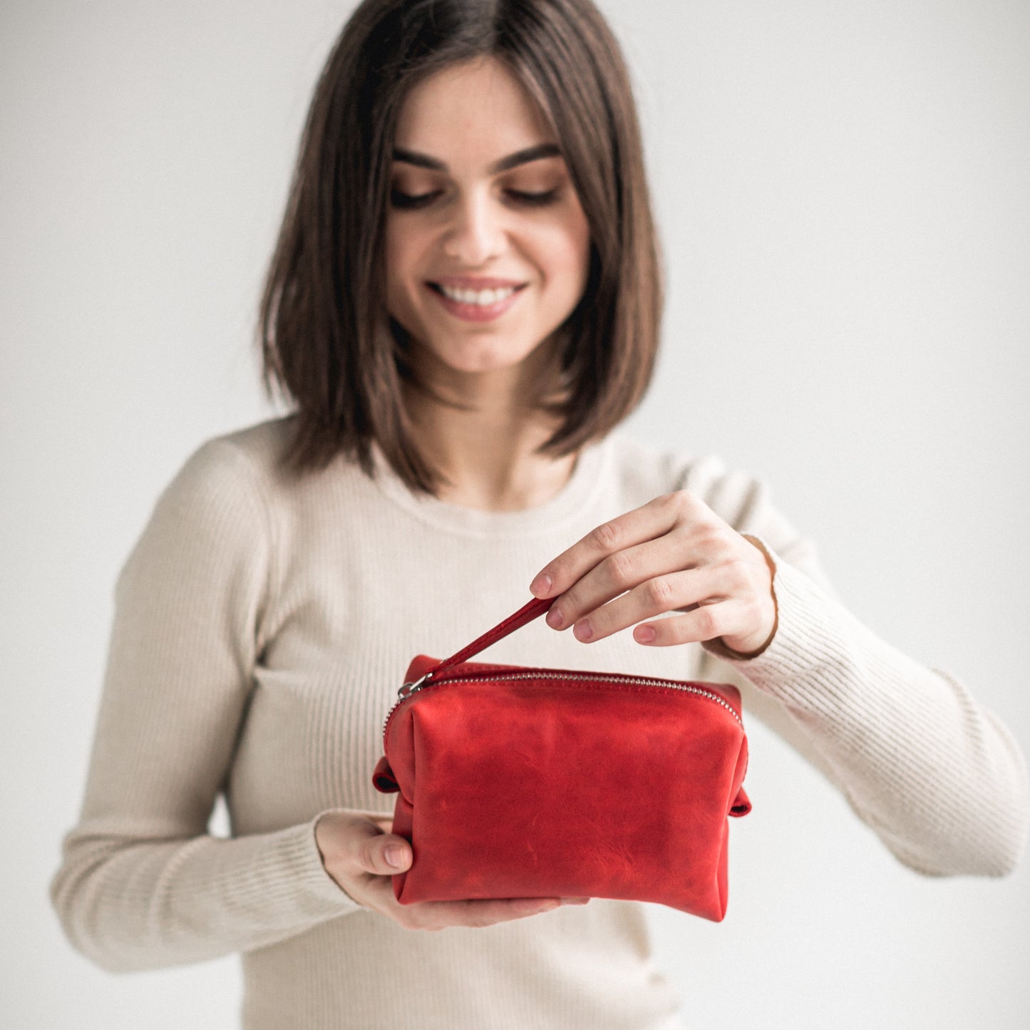 Cosmetic bags - Smooth leather