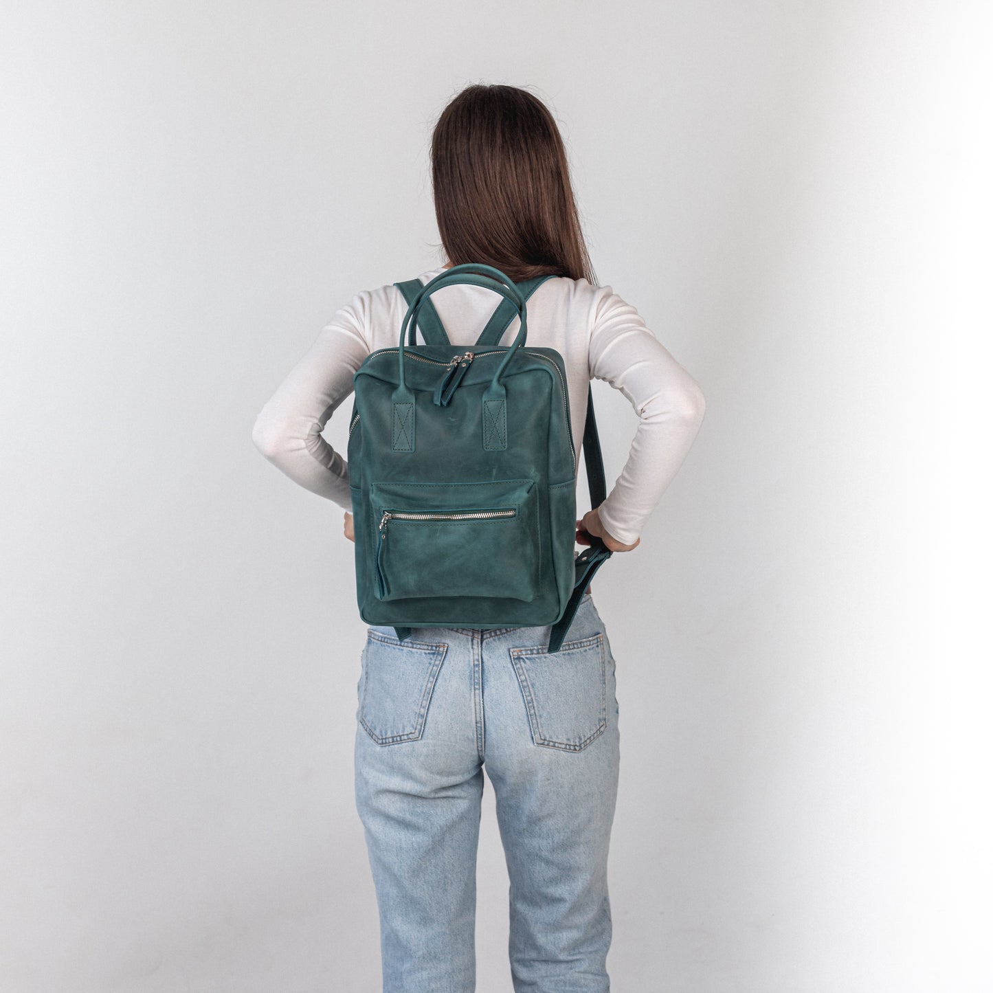 Opal leather city backpack