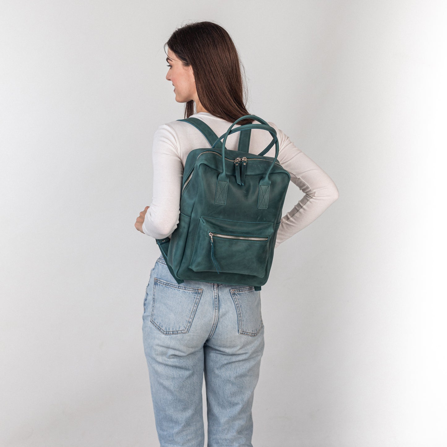 Opal leather city backpack