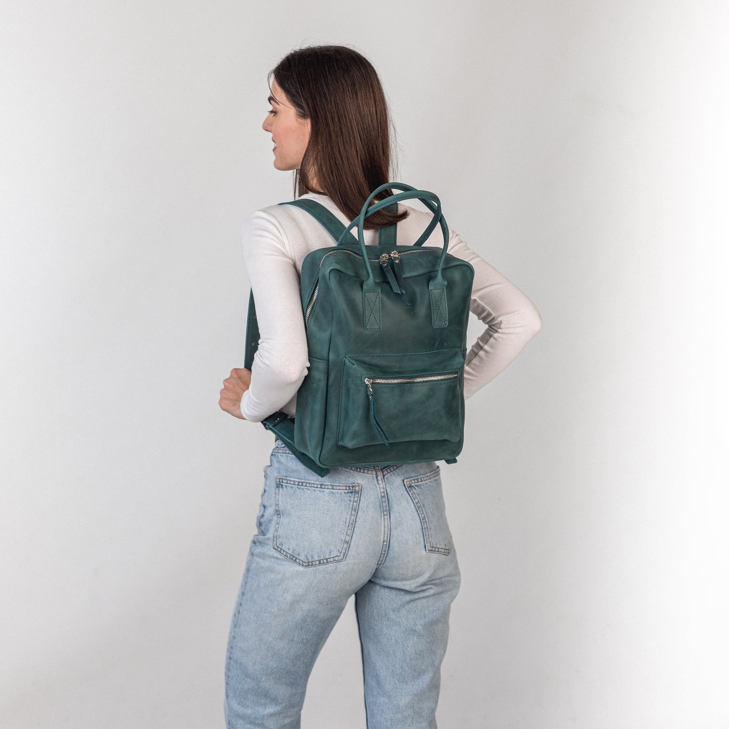 Opal leather city backpack