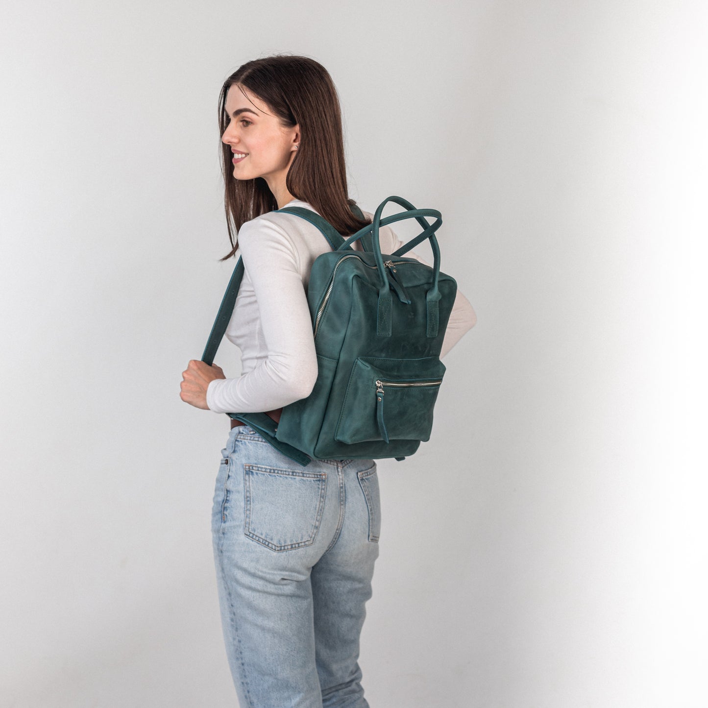 Opal leather city backpack