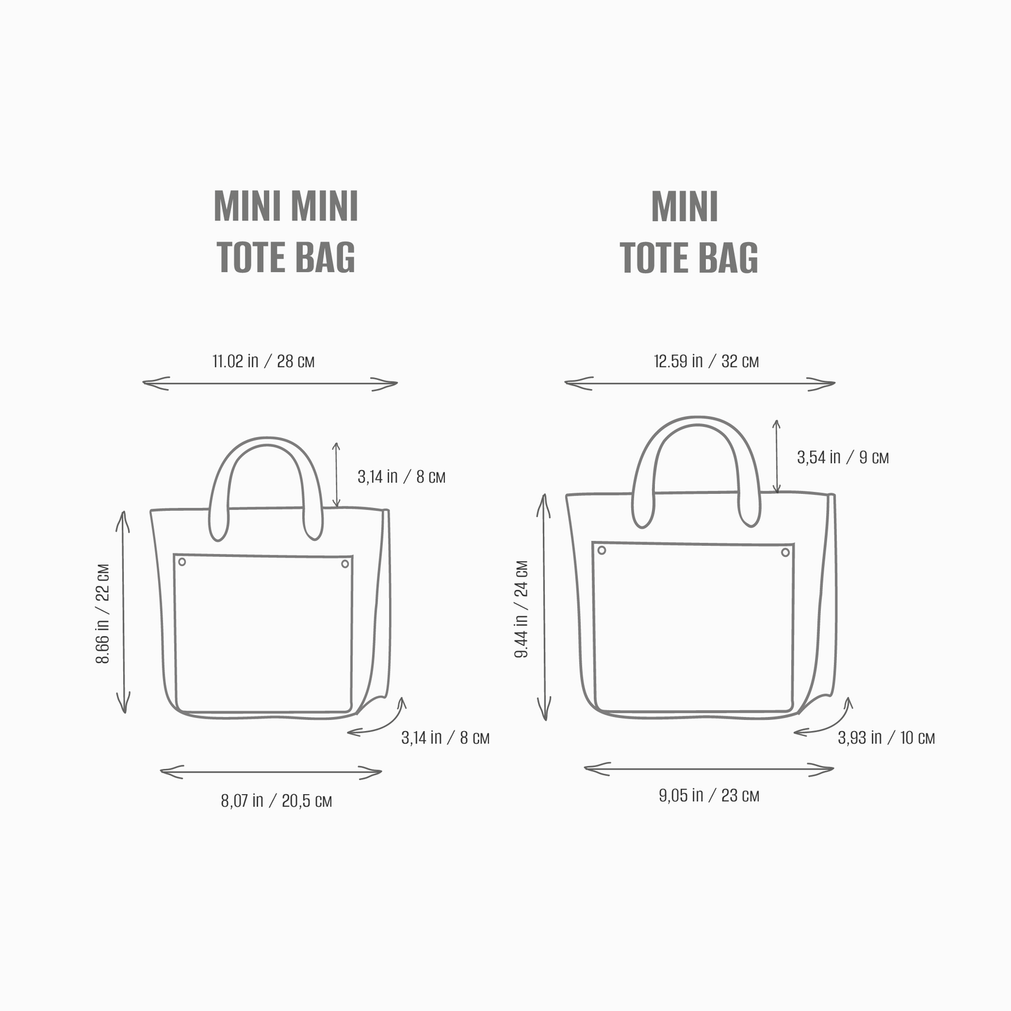 Latte double face leather mini tote bag