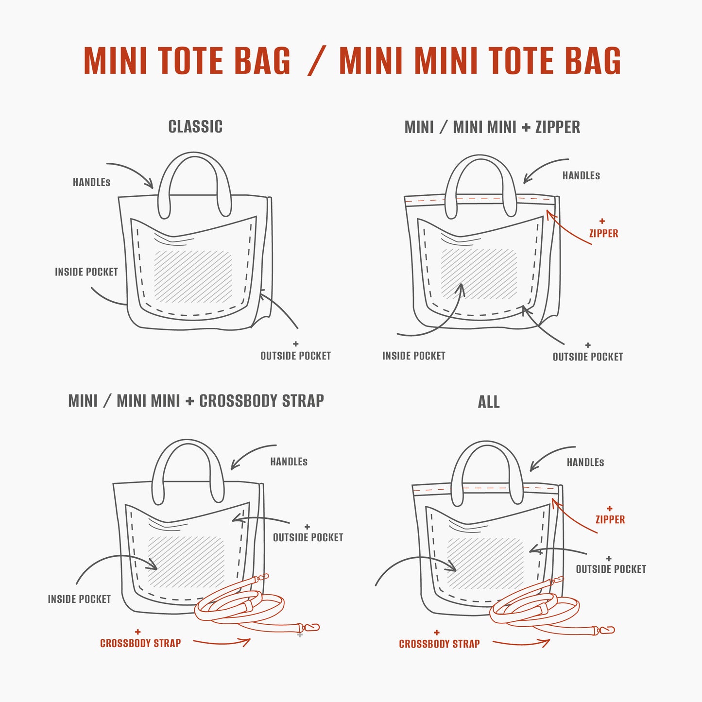 Latte double face leather mini tote bag