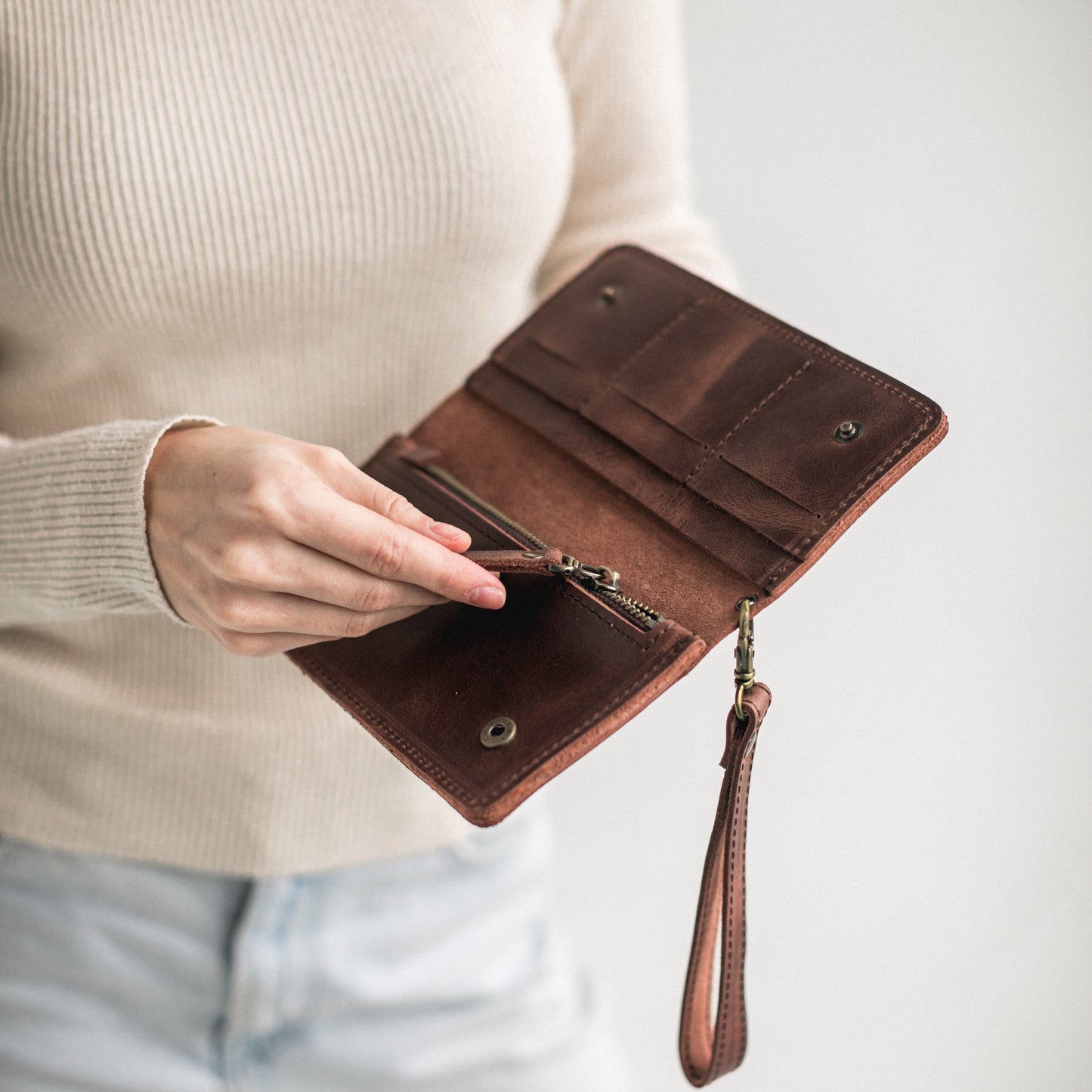 Slim leather wallet