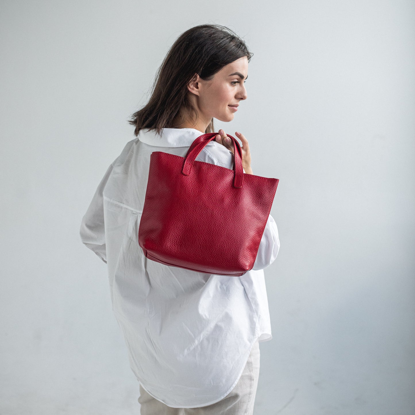 Red leather mini bag 