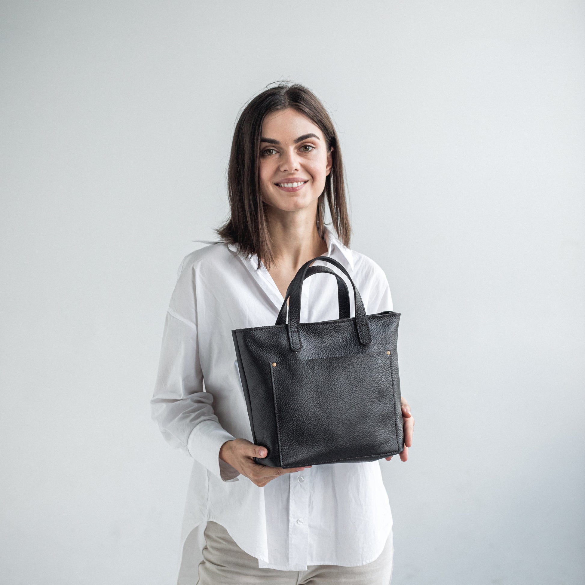 Leather women mini tote bags 