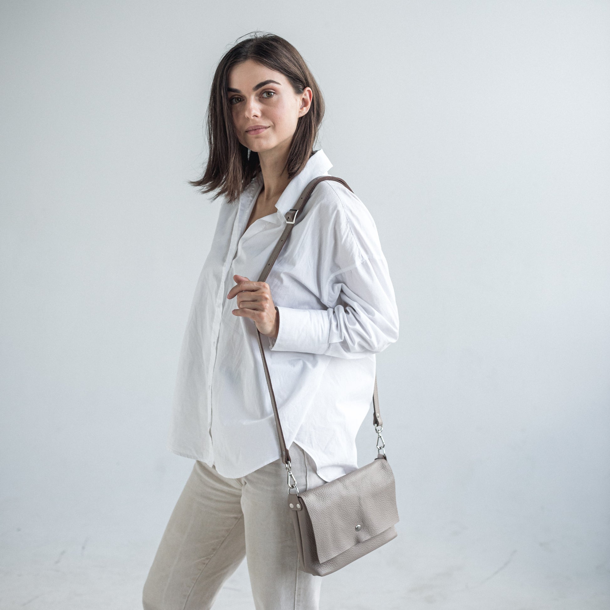 Leather crossbody women bag 