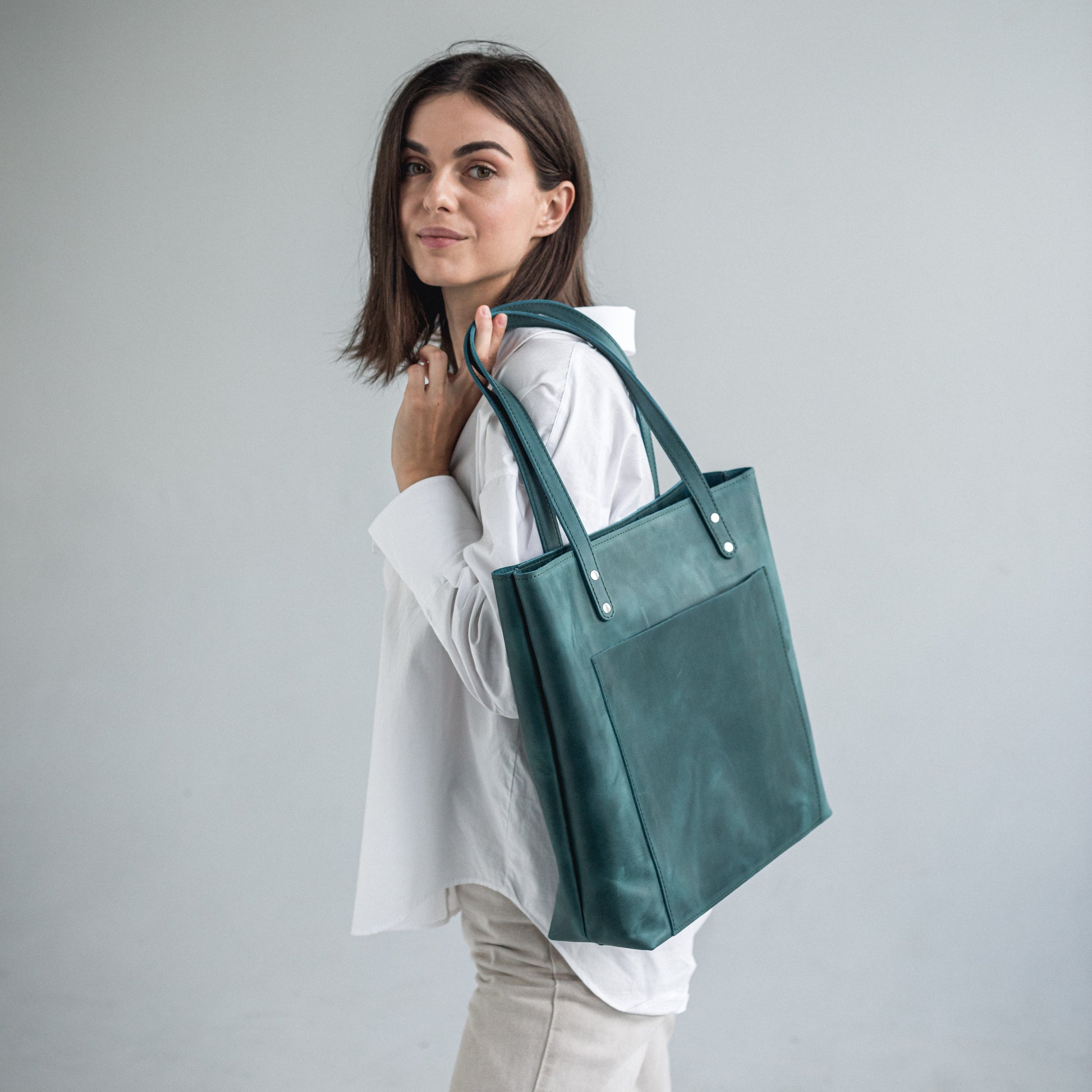 Opal women leather tote bag 